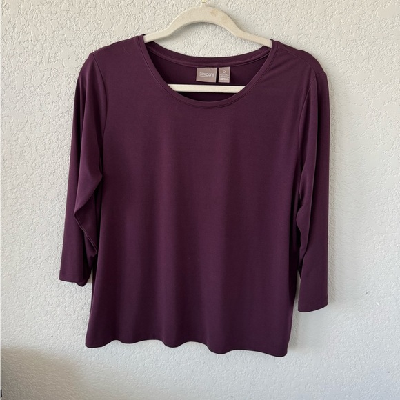 Chico's Tops - Chico's Purple Relaxed Blouse with 3/4 Sleeves